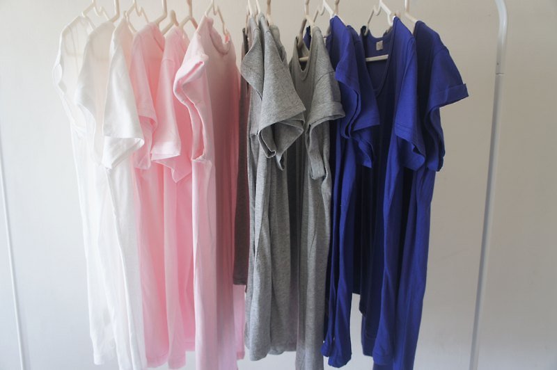 Plus one: take the most comfortable soft ✦ 100% Cotton t-shirt ✦ (four colors: pink / twist gray / navy) - Women's T-Shirts - Cotton & Hemp Multicolor