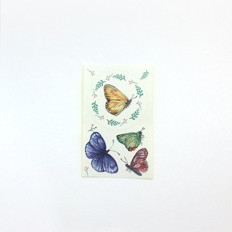 Yellow butterfly stickers - สติกเกอร์ - กระดาษ สีเหลือง