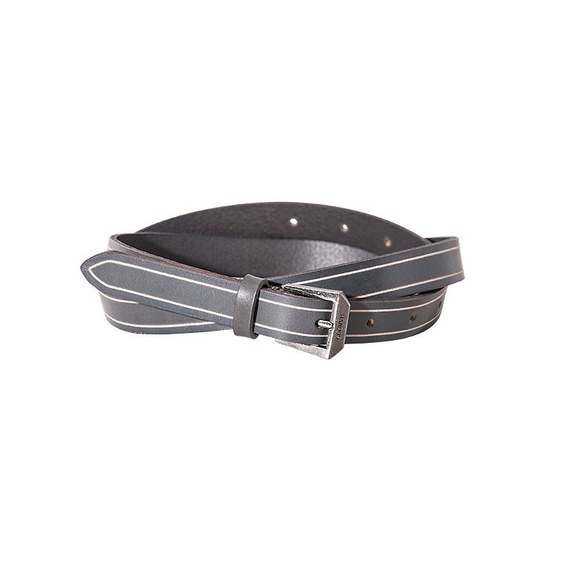 Sour Worms Fine Leather Belt-Blue - Belts - Genuine Leather Gray