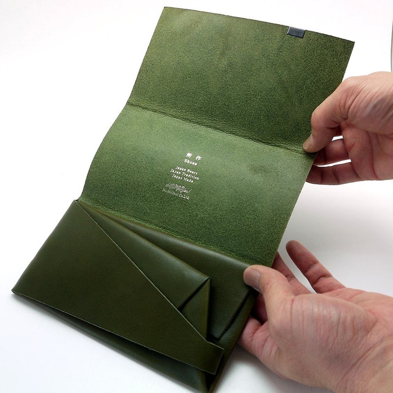 日本手工-所作Shosa 植鞣牛皮 長夾 - 簡約基本款/綠 - 銀包 - 真皮 綠色