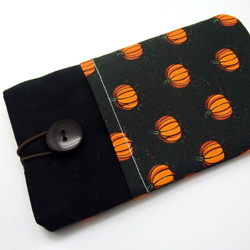 Customized phone bag, mobile phone bag, mobile phone protective cloth cover, for example-cute little pumpkin (P-105) - Phone Cases - Cotton & Hemp Black