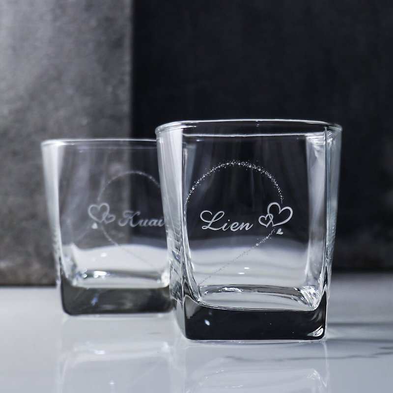 (One pair price) 295cc [You complete me!] Only when you have you can you complete the cup wedding gift - Bar Glasses & Drinkware - Glass Gray
