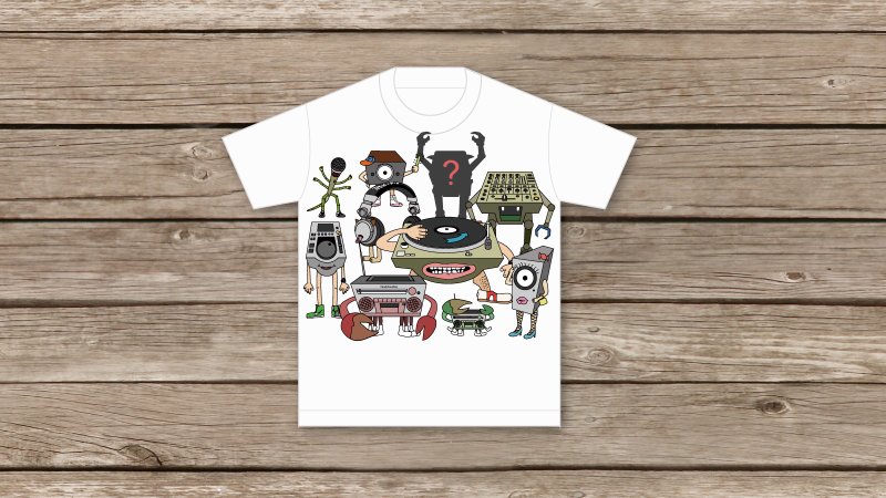 HeadphoneDog T-Shirt「t02.耳機狗音響人家族」 - 男 T 恤 - 其他材質 白色