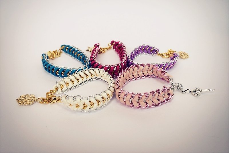 Comprehensive gold and silver chain braided rope (five colors) - Bracelets - Other Metals Multicolor
