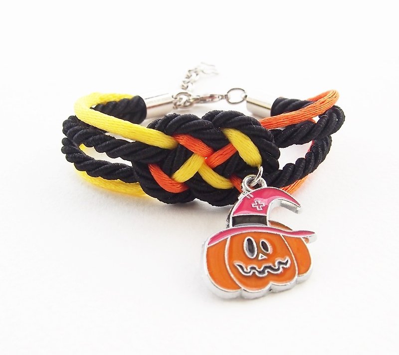 Halloween bracelet - Halloween costume - pumpkin charm bracelet - Halloween party - Halloween jewelry - 31 October - Halloween gift - สร้อยข้อมือ - วัสดุอื่นๆ หลากหลายสี