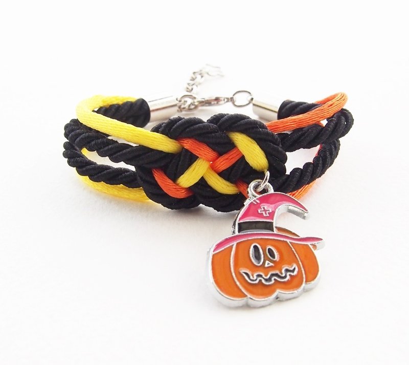 Halloween bracelet - Halloween costume - pumpkin charm bracelet - Halloween party - Halloween jewelry - 31 October - Halloween gift - สร้อยข้อมือ - วัสดุอื่นๆ หลากหลายสี