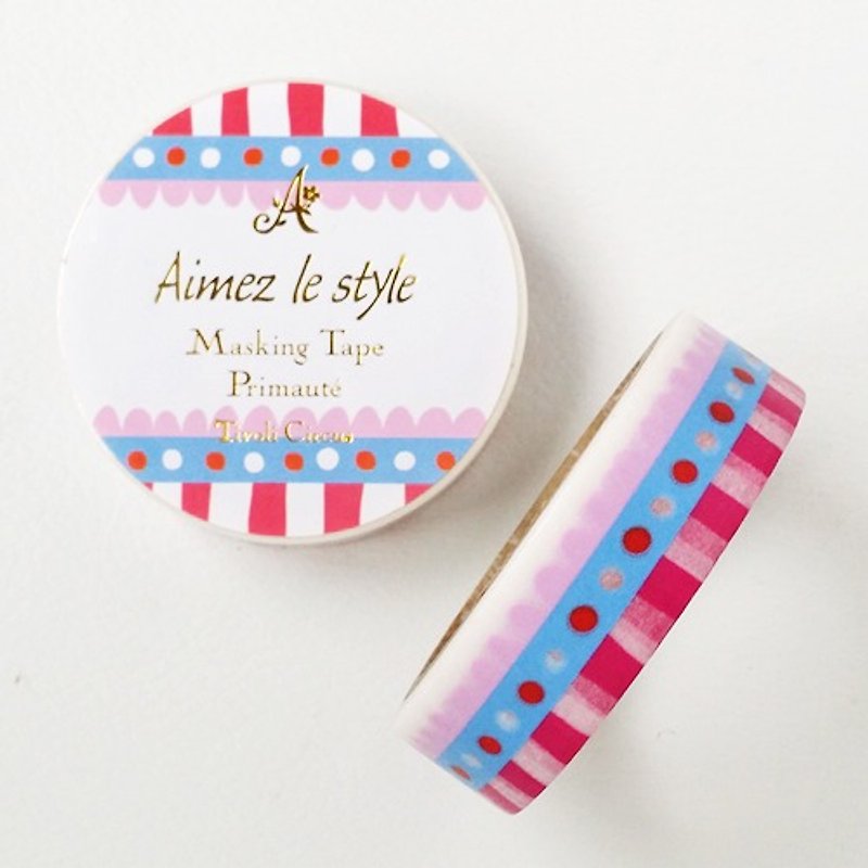 Aimez le style 15mm and paper tape (04987 Circus Dome) - Washi Tape - Paper Multicolor