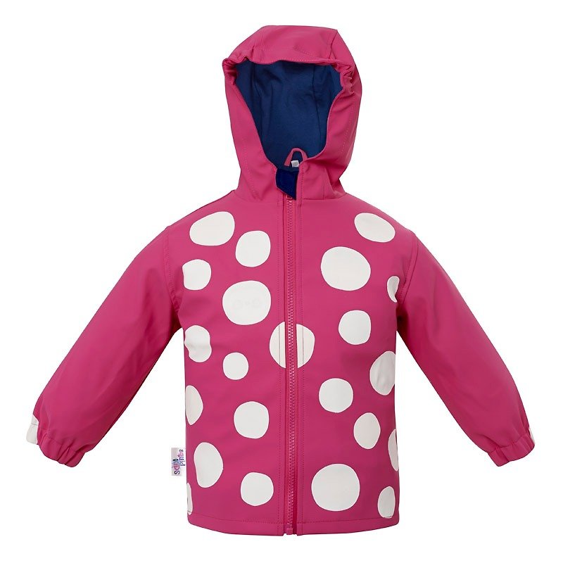 Squid Kids [London rain happy chameleon series] happy discoloration coat - a little raindrops - Umbrellas & Rain Gear - Waterproof Material Pink