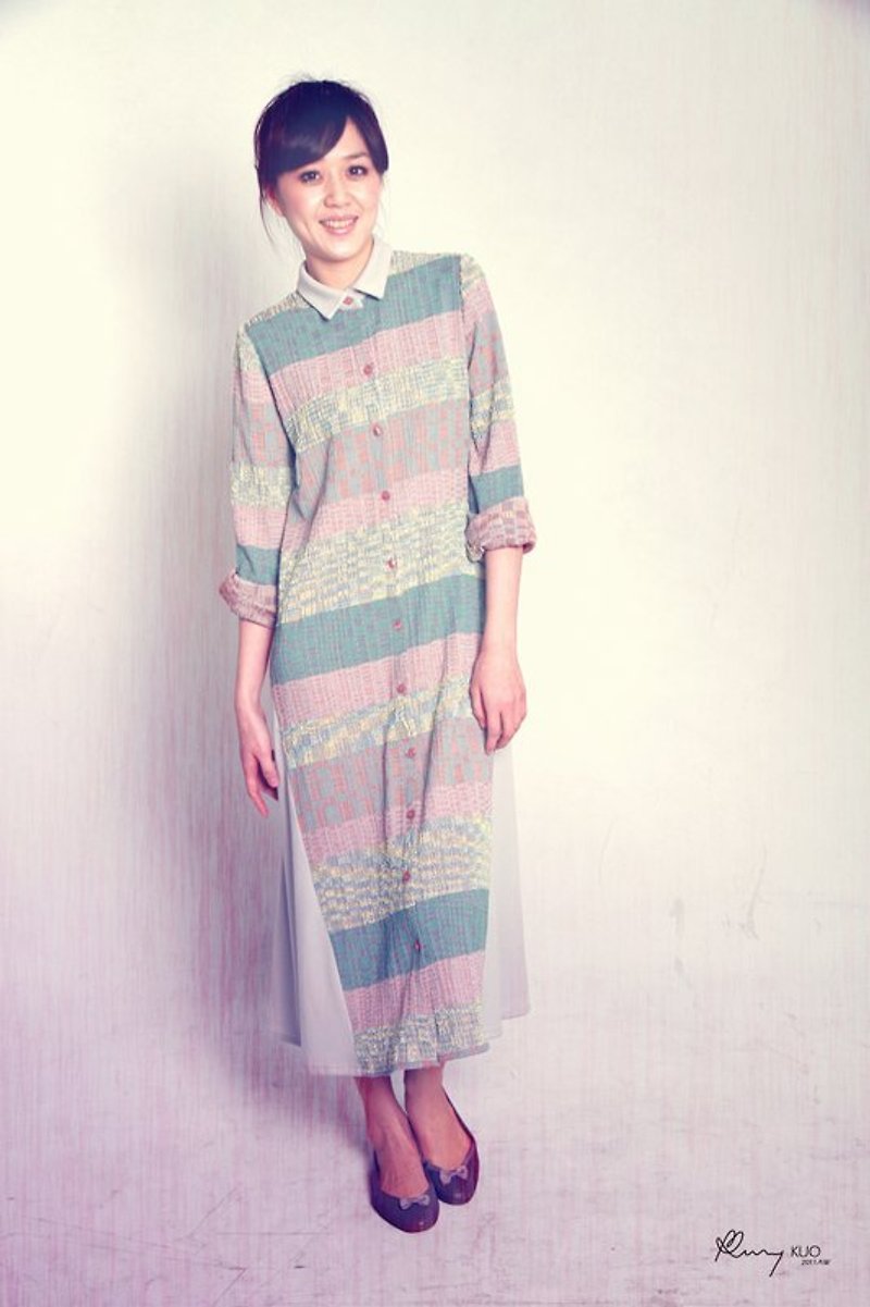 Rosiers長版格紋襯衫洋裝 - One Piece Dresses - Other Materials Pink