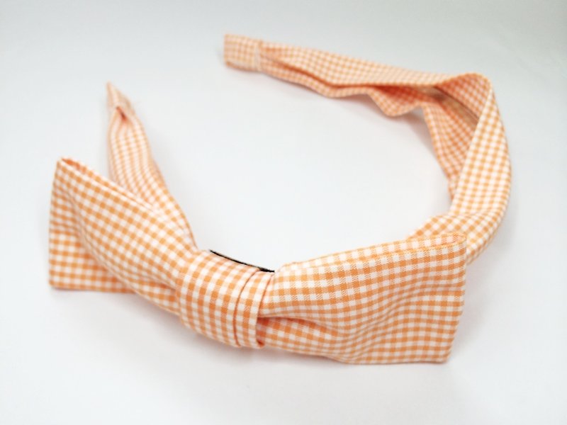 Orange checkered headband - Hair Accessories - Other Materials Orange