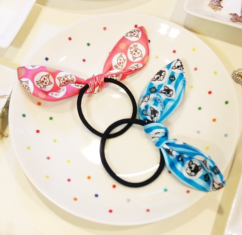 Handy cat x city cat rabbit ear bow hair tie forest animal owl hedgehog birthday gift - Hair Accessories - Other Materials Multicolor