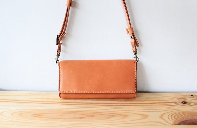 Shekinah Handmade Leather - Versatile Long Clip - Wallets - Genuine Leather Brown