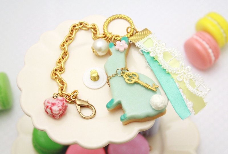 Hand-made waltz--Miss Rabbit~Imitation fondant biscuit bag ornaments - Other - Other Materials Blue