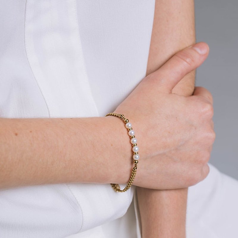 ::Simple life:: Freshwater Pearl Bronze Bracelet Simple life - Bracelets - Gemstone Gold