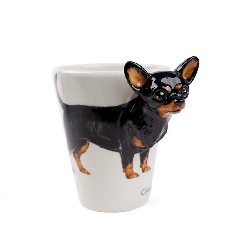 (Limited goods) [MSA] Blue Witch pet Cup England Cup Chihuahua Black painted black lettering three-dimensional ceramic mug Chihuahua - อื่นๆ - วัสดุอื่นๆ สีดำ
