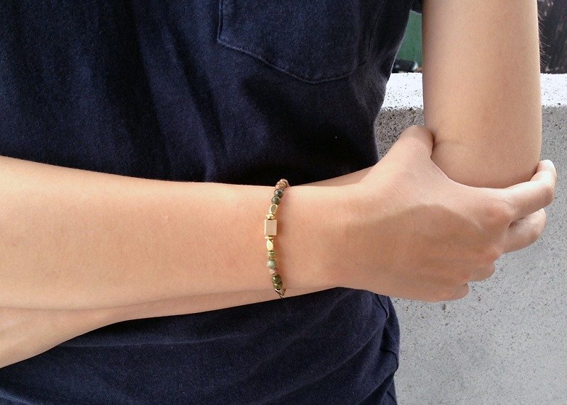 Natural Stone Bracelet - Root Life - Return (Brass / Accessories) - Bracelets - Gemstone Gold