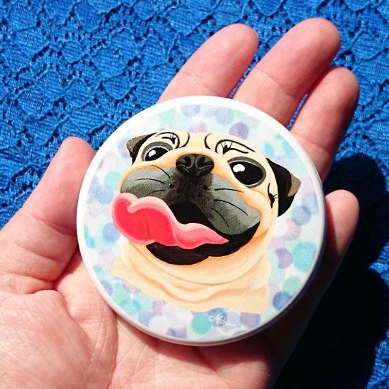 Pug Pocket Mirror-Look at the sky - Makeup Brushes - Plastic White