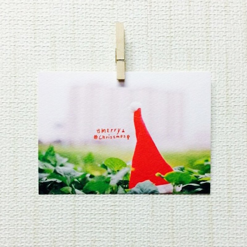 Santa Claus hat off / Magai's postcard - Cards & Postcards - Paper Red