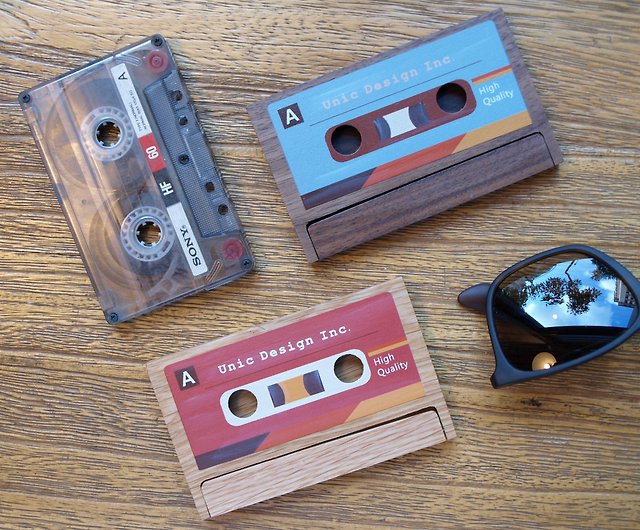 木製名刺入れ カセットテープ 名入れ カスタム可 - ショップ UNIC カードスタンド - Pinkoi