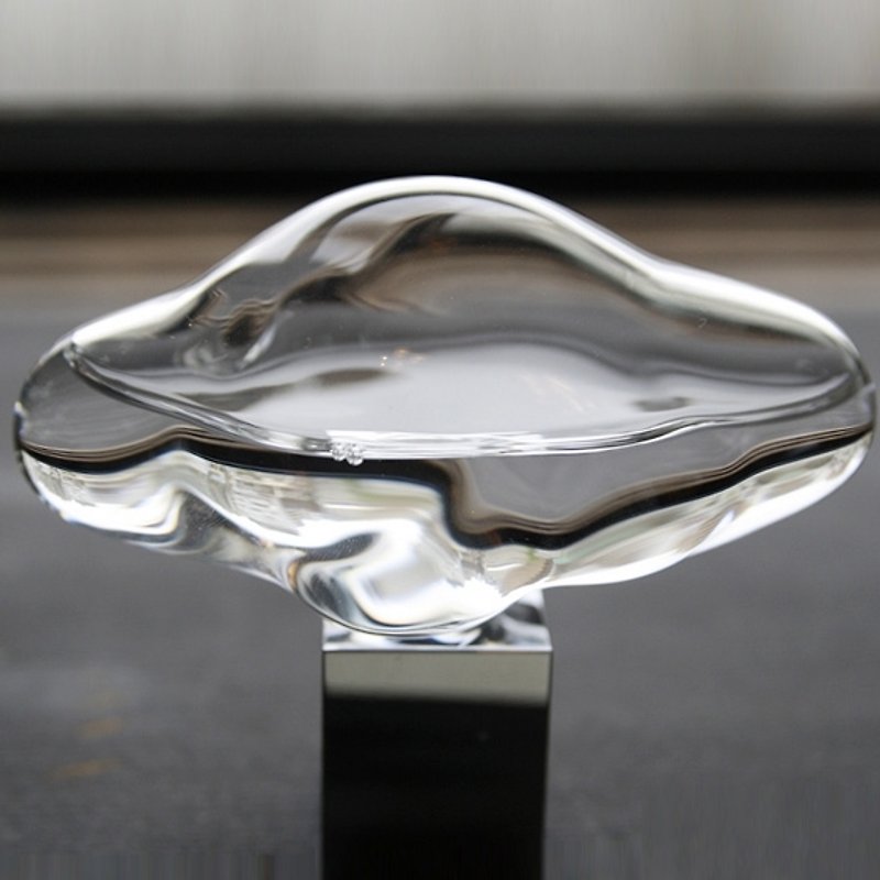 情人節 日本製【MSA 玻璃雲】 景觀雲玻璃雕刻藝術 9cm - 其他 - 玻璃 黑色