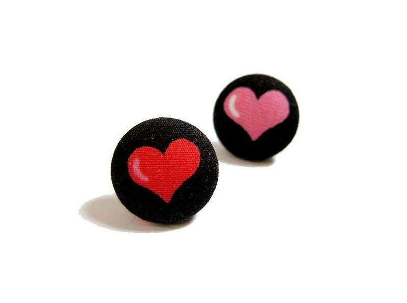 Cloth buckle earrings can be used as clip earrings - Earrings & Clip-ons - Other Materials Black