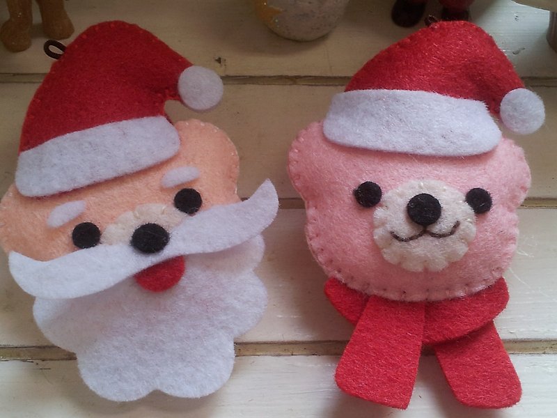 mini熊 手作 聖誕 QQ熊  髮飾 吊飾 別針 - 其他 - 其他材質 