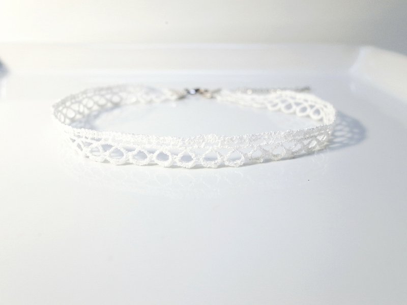 W&Y Atelier - Lace Choker ,  White Necklace - สร้อยคอ - วัสดุอื่นๆ ขาว