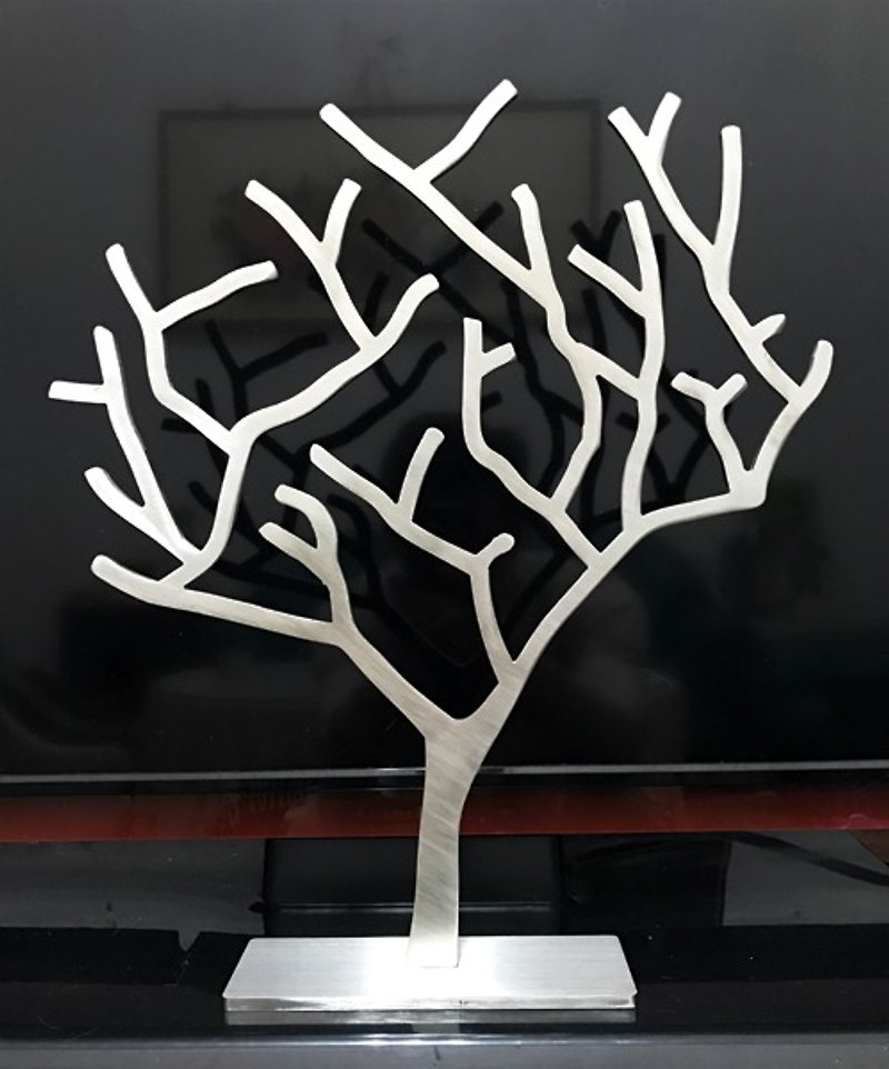 The large Stainless Steel jewelry tree has a unique fantasy atmosphere. Thick 5mm strong texture jewelry display stand - เฟอร์นิเจอร์อื่น ๆ - โลหะ สีเทา