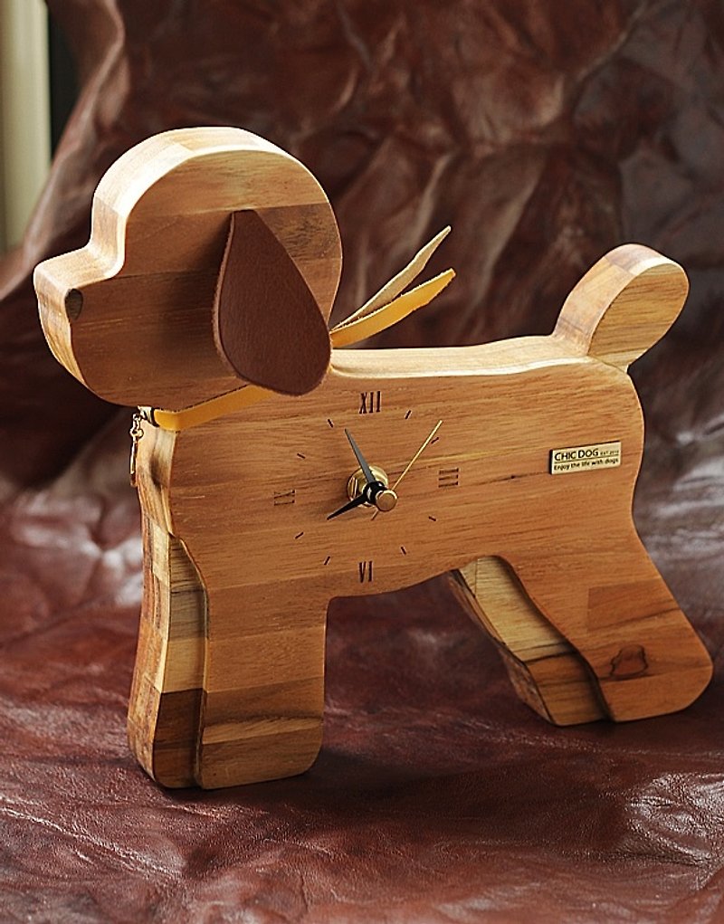 [CHIC DOG] Time Companion ~ Integrated Teak Table / Wall Clock - Clocks - Wood Multicolor