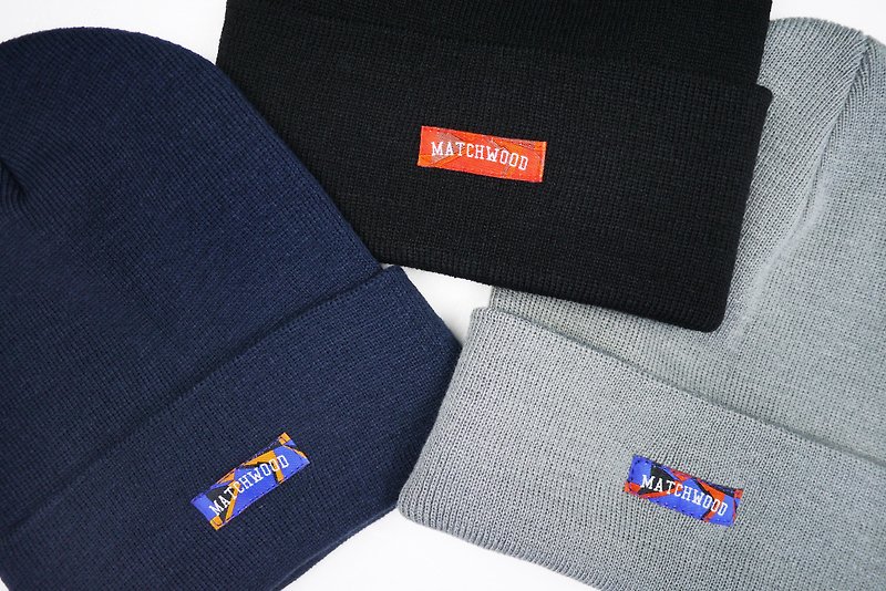 Matchwood Simple Logo Beanie hat can be folded back - Hats & Caps - Other Materials Multicolor