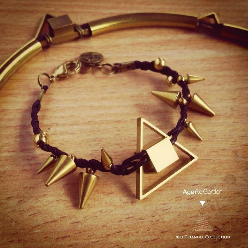 ▲ rivet bracelet triangle geometric squares - สร้อยข้อมือ - โลหะ 
