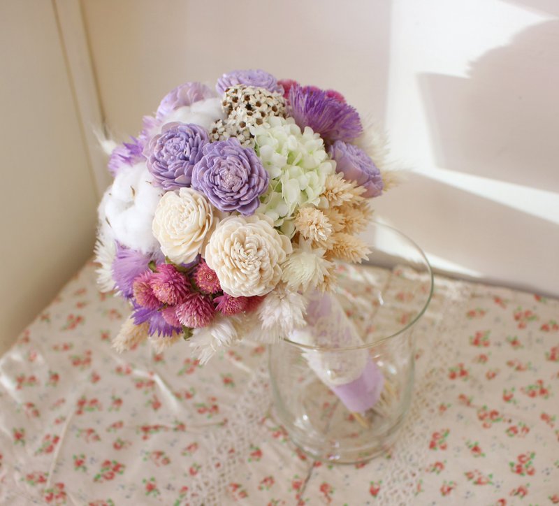 Flover芙拉設計 「戀人絮語」乾燥+人造捧花 乾燥花 新娘捧花 外拍 - 盆栽/植栽 - 其他材質 