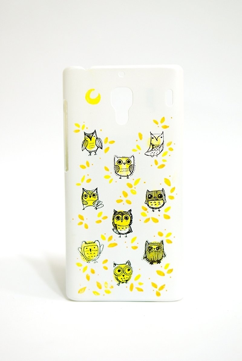 【OWL wow－手繪系列】iPhone 客製化限量手機殻 - 手機殼/手機套 - 塑膠 白色