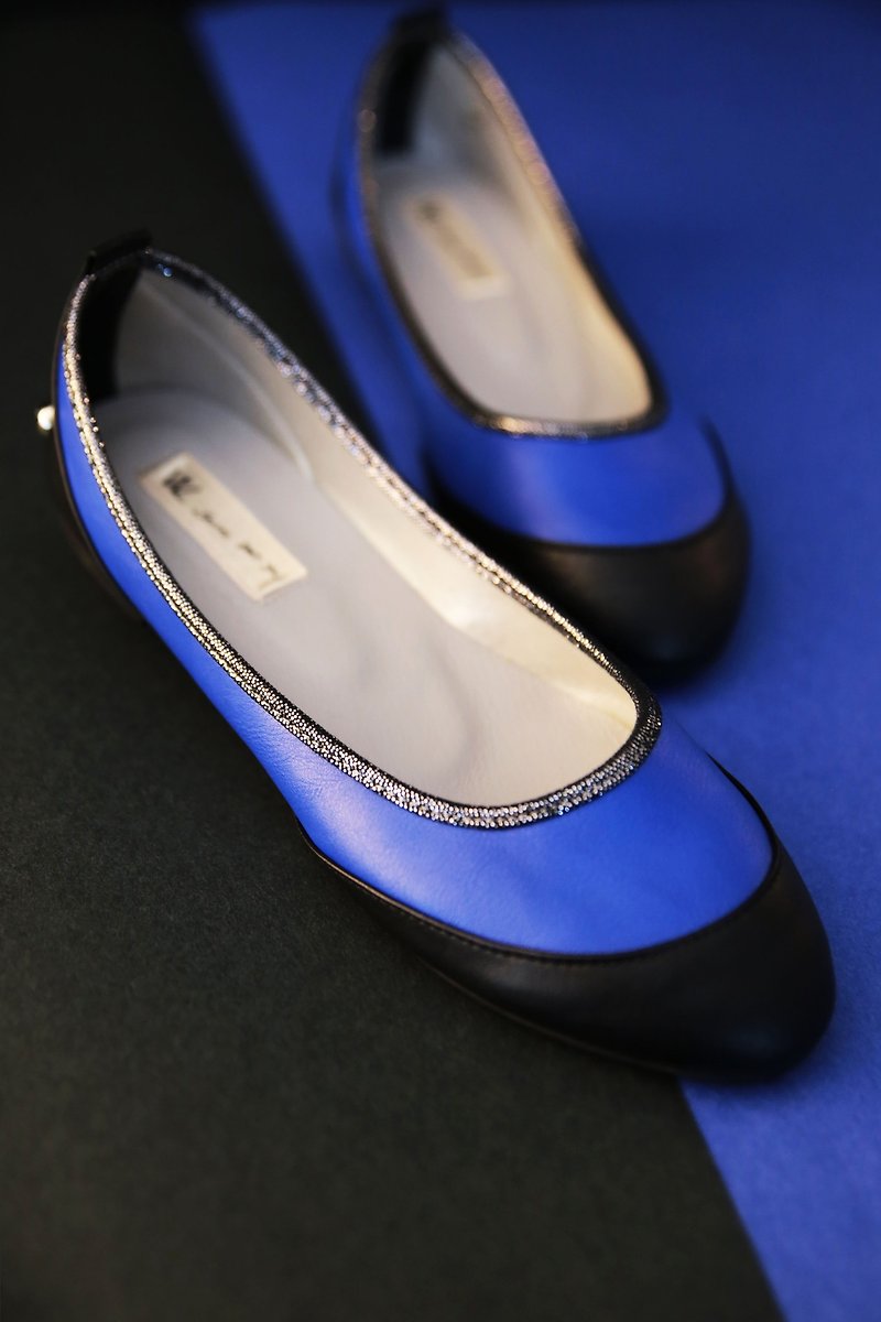 Spy Sensation (sapphire) WL microtip last Flats -Flash Blue Flat - รองเท้าอ็อกฟอร์ดผู้หญิง - หนังแท้ สีน้ำเงิน
