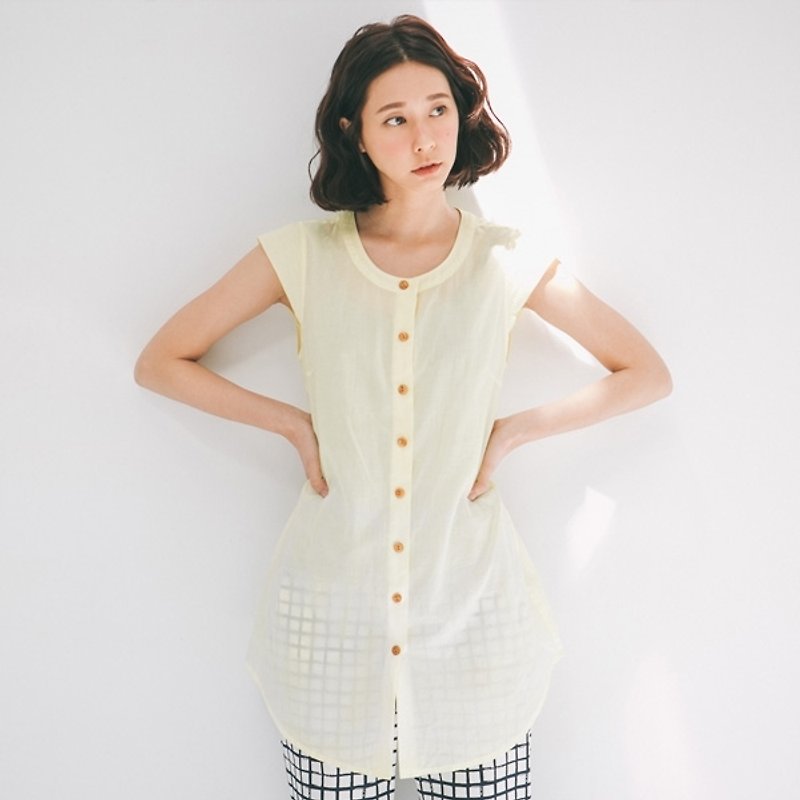 [Xu Xu children working for autumn planting x] autumn morning glow (with strap) - Women's Shirts - Other Materials Yellow