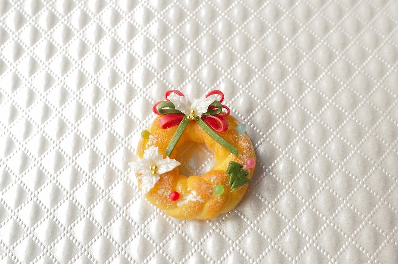 Sweet Dream☆Christmas☆Christmas wreath bread/bag ornaments/exchange gifts - ที่ห้อยกุญแจ - ดินเหนียว สีส้ม