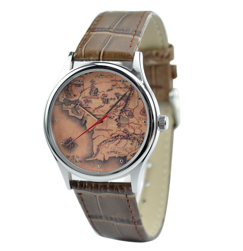 Middle Earth map watch - นาฬิกาผู้หญิง - โลหะ สีนำ้ตาล