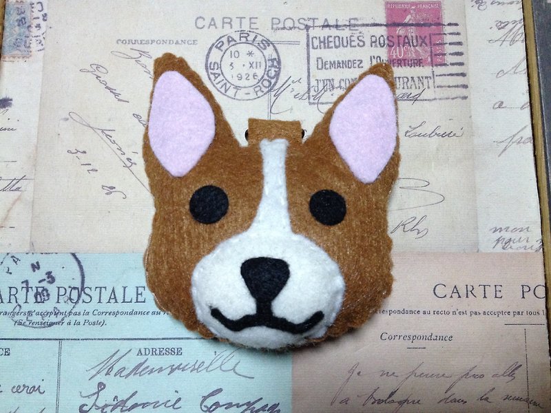 Tweeting key ring-Corgi (soft pressure can make a sound) - Keychains - Other Materials Multicolor