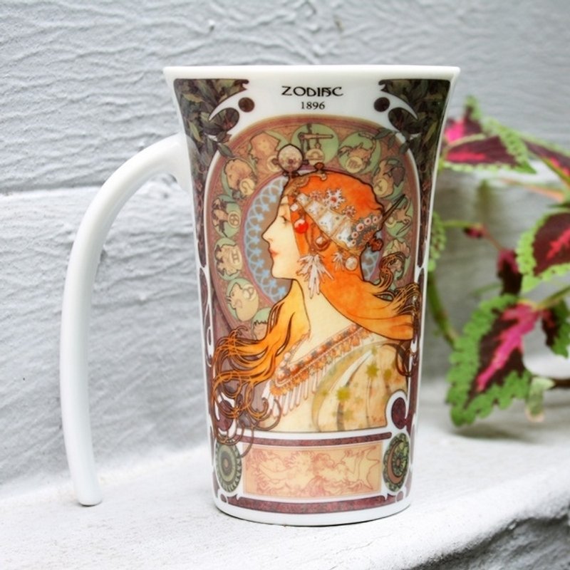 TAISO artist Mucha - Classic Goddess Art curve Cup - Mugs - Thread Multicolor