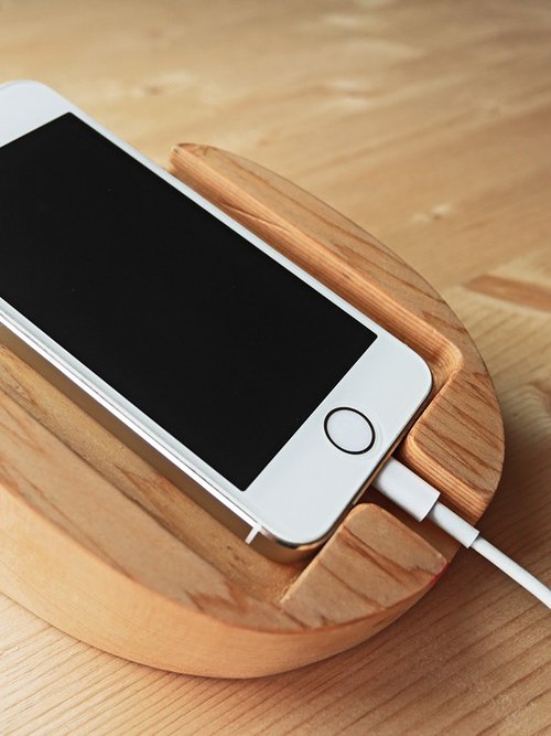 Wood texture mobile phone holder