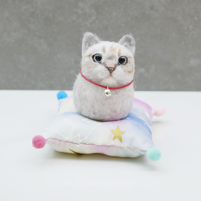 Customized Pet Wool Felt Tabby Cat Ball Series Customized Valentine's Day Christmas Gift Birthday - ตุ๊กตา - ขนแกะ หลากหลายสี