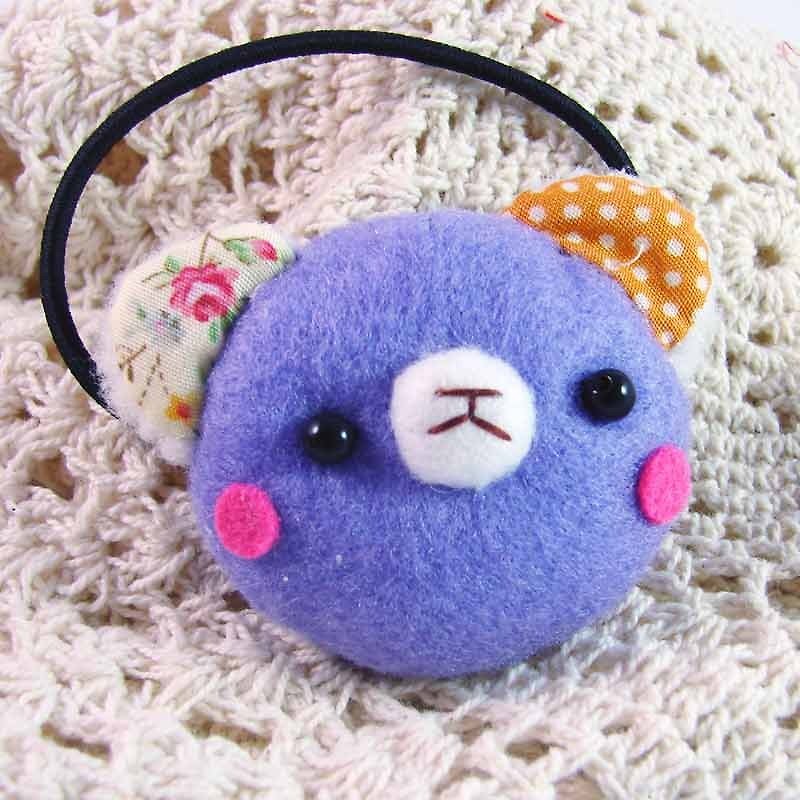 Cheerful. Bear Hair Bundle/Hairpin/Hair Accessories_Purple - Hair Accessories - Other Materials Purple