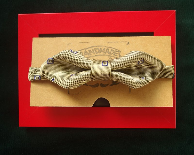 パパの弓Tie-アンティーク手作り布の花がネクタイを結ぶ再編 - 北京紳士北京gentleman-黄色 - ワイド恋人 - ネクタイ・タイピン - その他の素材 イエロー