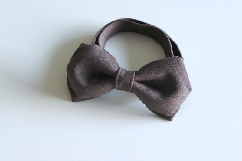 Small blanket bow tie warm coffee - Ties & Tie Clips - Other Materials Brown