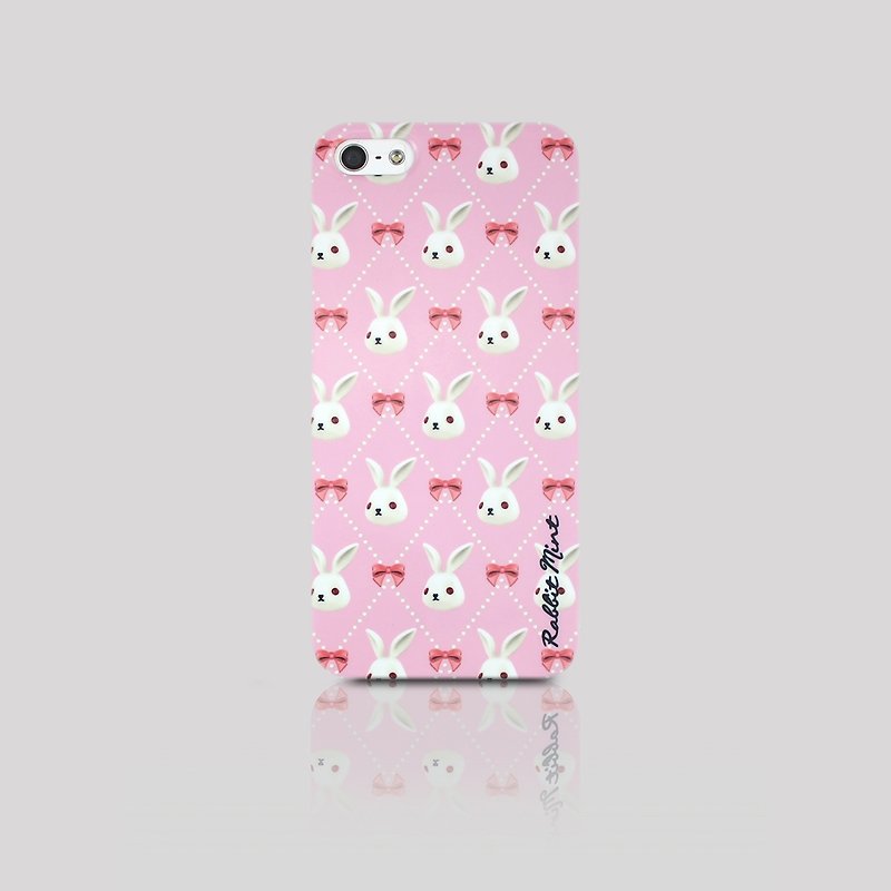 (Rabbit Mint) Mint Rabbit Phone Case - Bu Mali bow Merry Boo - iPhone 5 / 5S (M0013) - Phone Cases - Plastic Pink