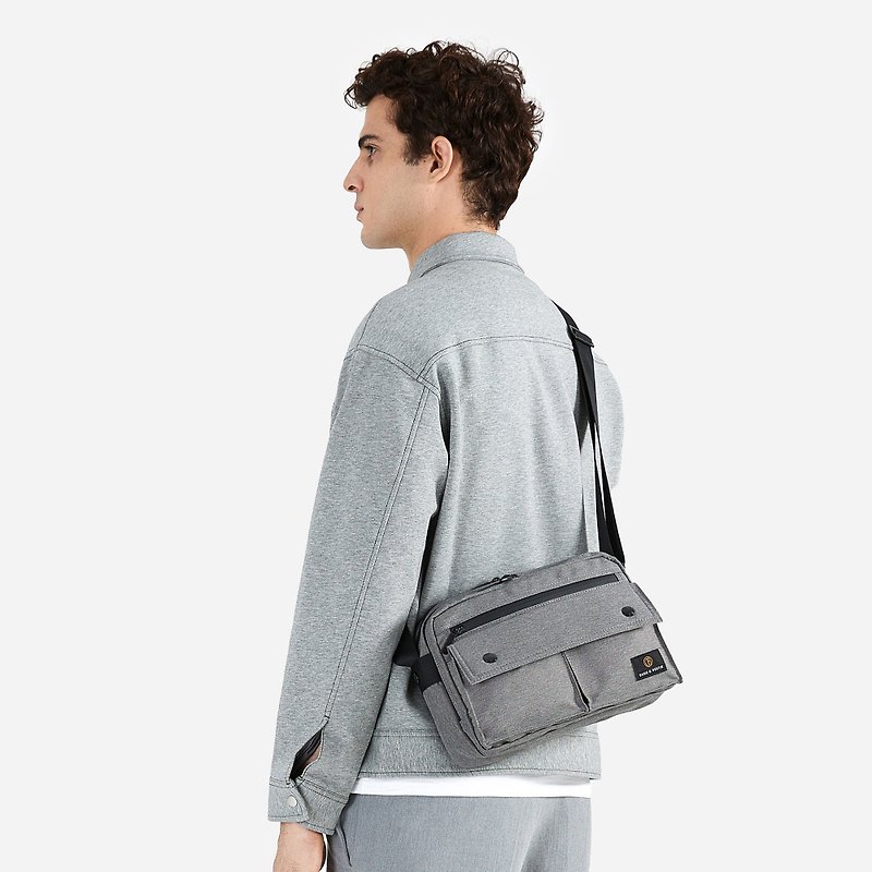 Lightweight Crossbody Bag Bike Bag Waterproof Travel Bag Side Backpack Small Bag Skyline-Grey - Messenger Bags & Sling Bags - Waterproof Material Gray