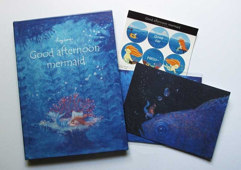 :::Heyisee:::Good afternoon mermaid  美人魚午安英文繪本/圖畫書/插圖/插畫/海洋/療癒/隨書附送明信片與貼紙組 - 刊物/書籍 - 紙 藍色