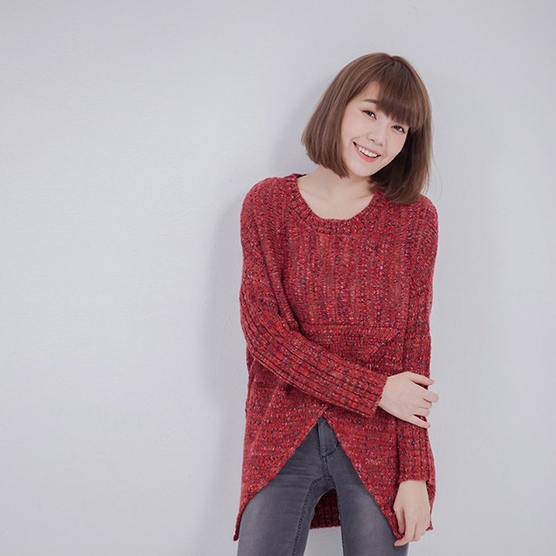 Enid Pupa shape sweater / Red - ニット・セーター - その他の素材 レッド