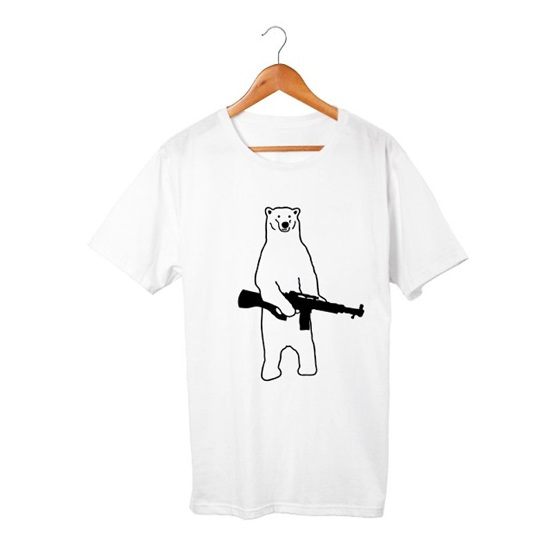 Polar bear T-shirt - เสื้อฮู้ด - ผ้าฝ้าย/ผ้าลินิน ขาว