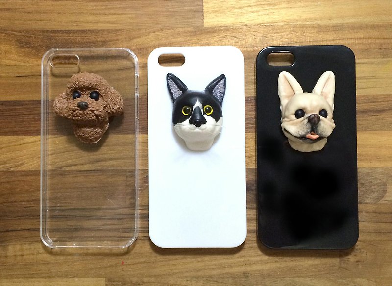 [斑馬與狗] 手機殼 寵物公仔 公仔訂做 貓公仔 狗公仔 客製化 iPhone - 其他 - 壓克力 白色